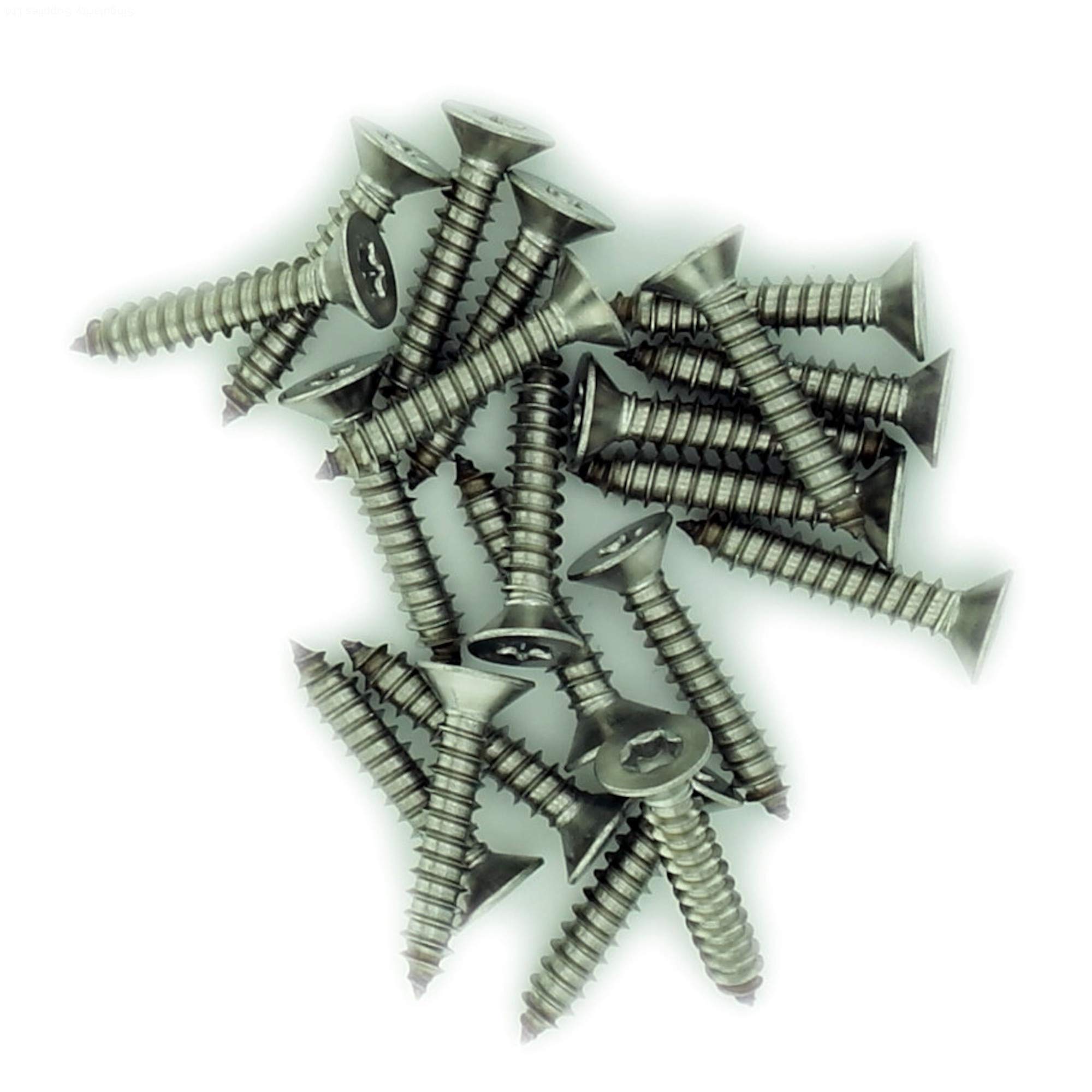 No.4 x 0.975 (2.9mm x 25mm) TX Countersunk Self-Tapping Screw - Stainless Steel (A2) (Pack of 20)