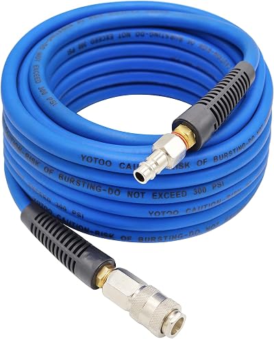 YOTOO Hybrid Air Hose 10m 6.5mm ID 12mm OD 300 PSI Quick Coupler Fittings