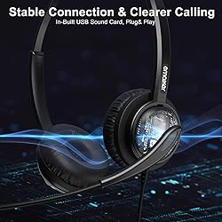 EMAIKER Professional USB Headset with Noise