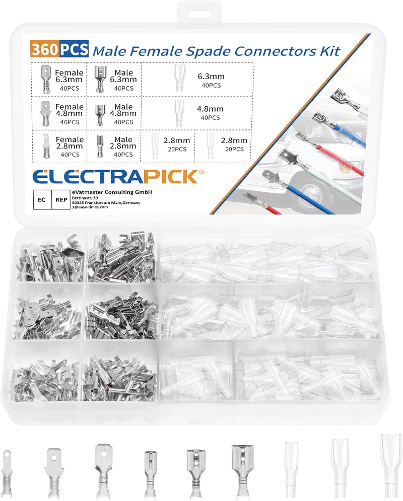 Electrapick 360s Electrical Wire Connector Kit 2.8/4.8/6.3 mm Crimp Terminals