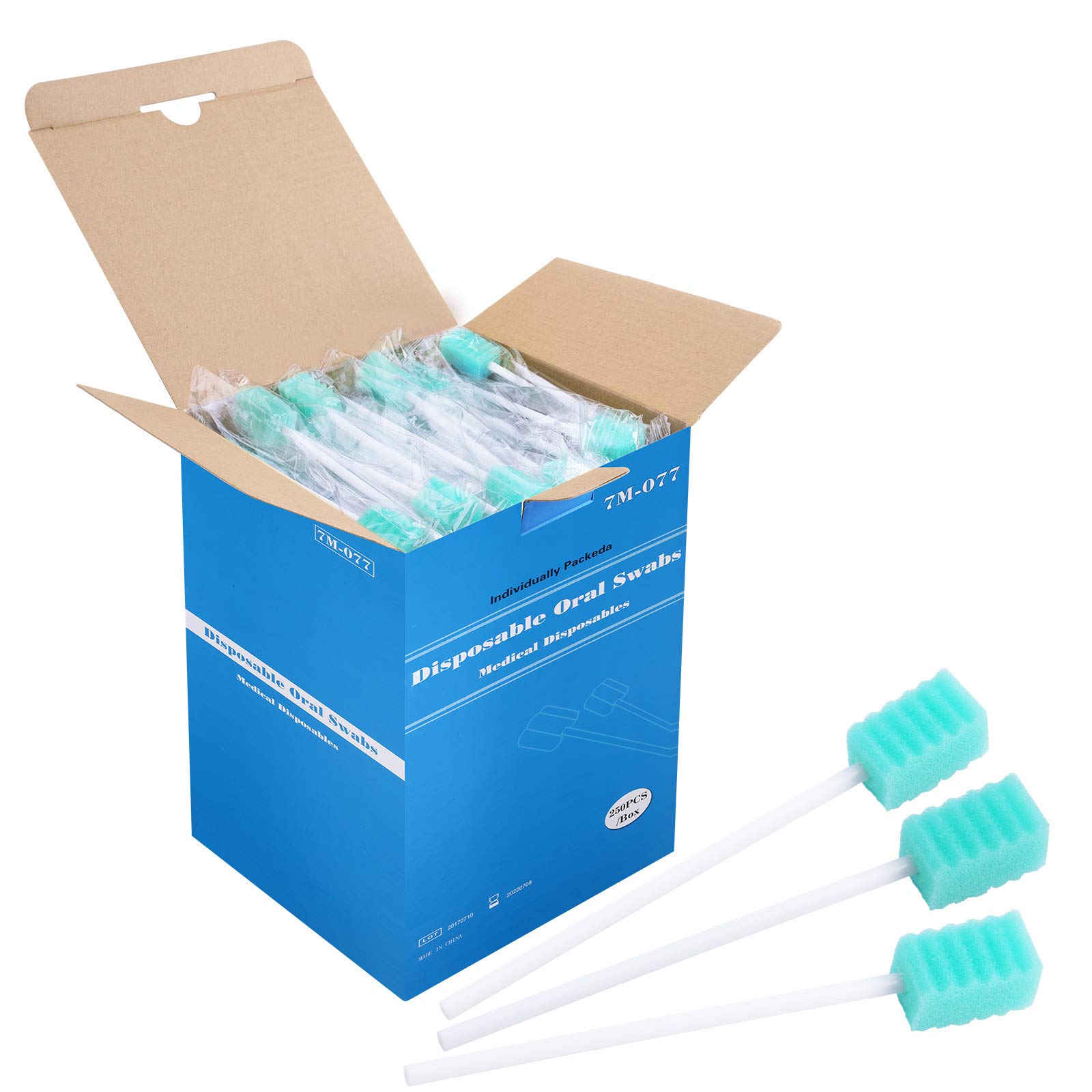 Photo 1 of (250 Pack) Disposable Oral Swabs, Sterile Dental Sponge Swabsticks Unflavored for Mouth or Gum Cleaning