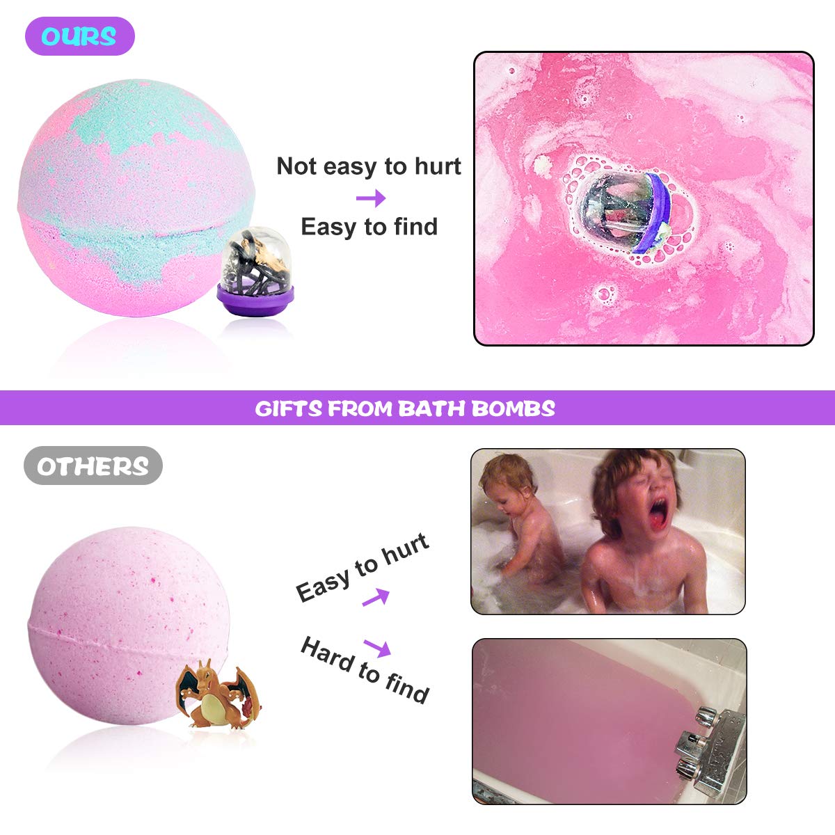 Bath Bombs with Surprise Necklaces – 6 X 5.5 oz Bubble Bath Fizzies for Kids Unicorn Bath Bombs Gift Set for Women Girls Birthday Christmas Anniversary