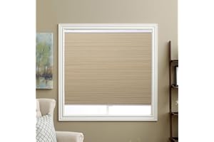 SBARTAR Cellular Blinds Cordless Blackout Honeycomb Shades Fabric Window Blinds 34" W x 64" H, Ivory Beige(Blackout)