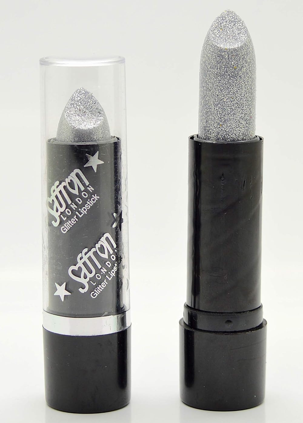 Saffron London Glitter Lipstick #408 Icy Silver Colour 106