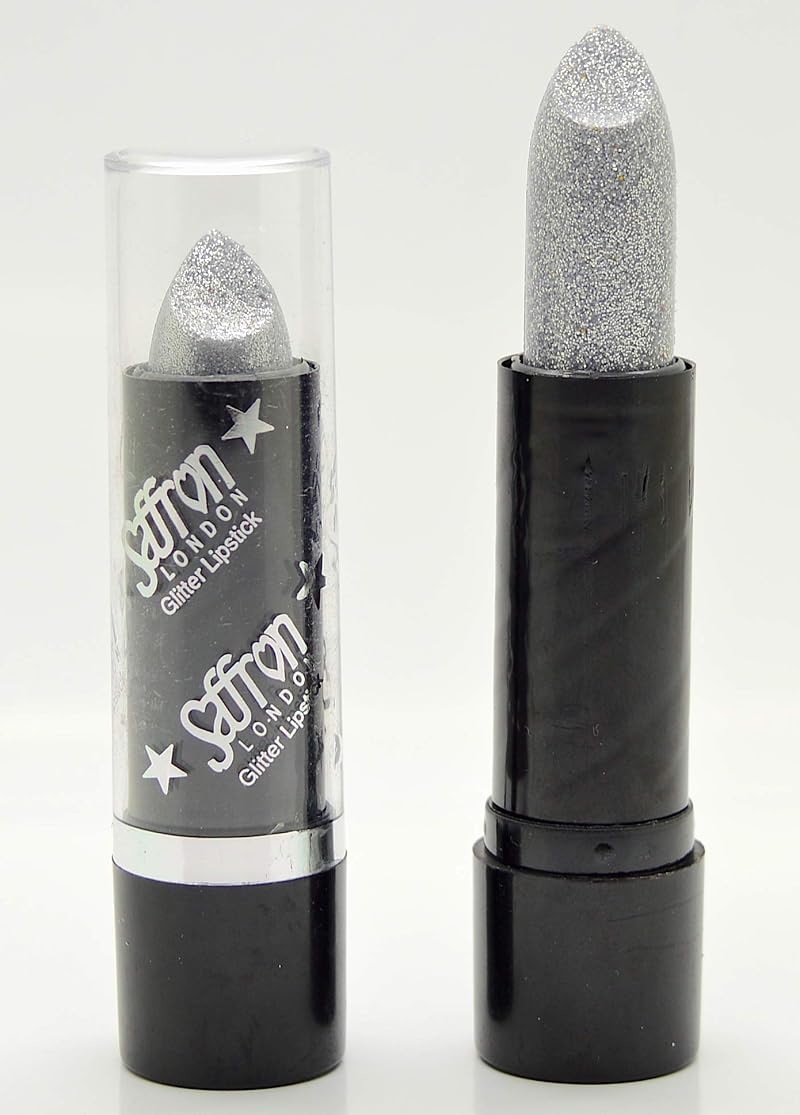 Saffron London Glitter Lipstick #408 Icy Silver Colour 106