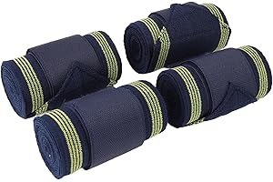 SUNGOOYUE 4 Equine Leg Wraps, Horse Leg Bandages Elastic Horse Wraps, Adjustable Closure, Injury Prevention Support Racing Pe