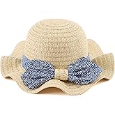 Baby Girl Straw Hat Toddler Summer Beach Hats with Bowknot Sun Protection Hats for Kids Girls