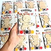 12 Pack Ninja Party Favors for Kids - Individually Wrapped Paint Your Own Wooden Magnet Craft Kits with Thank You Card, Steal