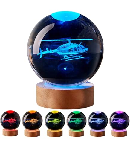 Catta 3D Airplane Crystal Ball Night Light, Remote Control with 16