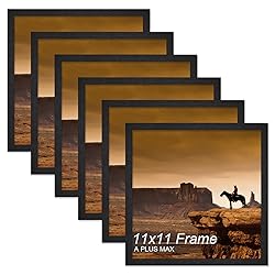 A PLUS MAX Square 11x11 Frame Set of 6, Black