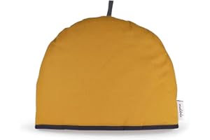 Muldale Large Tea Cozy for Teapot Insulated - Mustard Yellow - Thermal 100% Cotton Extra Thick Wadding - Made in England, UK - Tea Cozies Covers Fit 1 to 6 Cup Neutral Kitchen Textiles Range