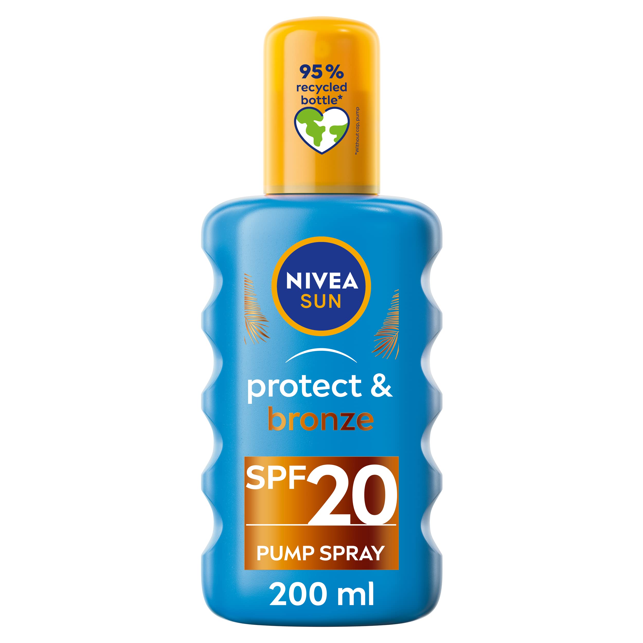 NIVEA SUN Protect & Bronze Sun Spray SPF20 (200ml), Bronzing Tanning Lotion Spray with SPF20, Advanced Suncream Protection, Natural Pro-Melanin Extract