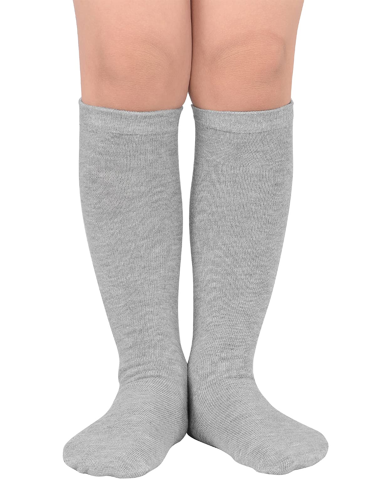 Photo 1 of Kids Child Soccer Socks Knee High Tube Socks Toddler Girls Uniform Socks Cotton Cute Sport Stocking for Boys Girls 1 Pair Grey One Size