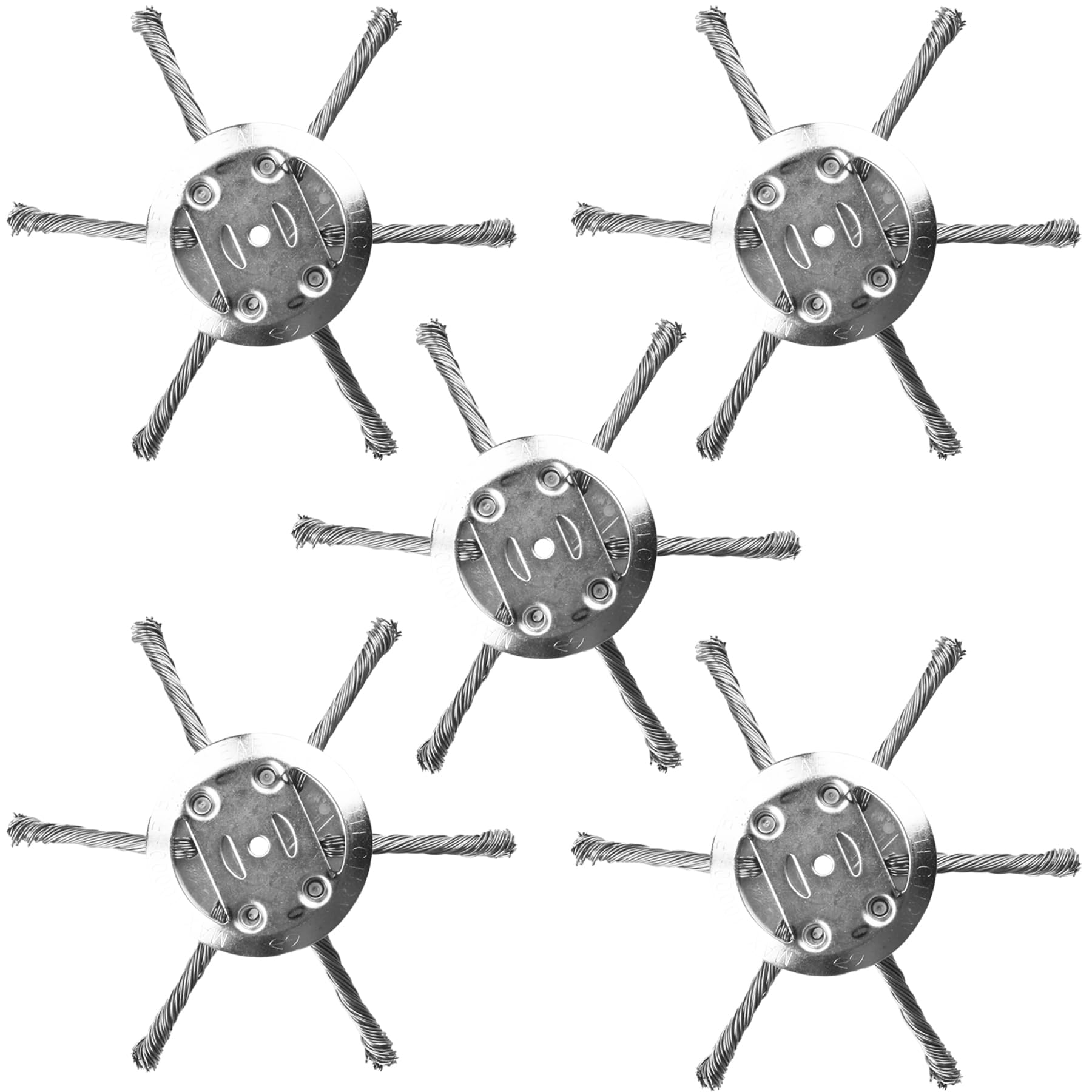 Photo 1 of 5 Pack 6" x6 Blades Steel Wire Rotary Brush Cutter Trimmer Head Sets Weeds Blade Cutter with Universal Adapter Kit Compatible with String Trimmers, Moss Grass Rust Removal, Gardening Lawnmower