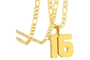 MIMITLTY Personalized Jersey Number Necklaces for Mens,Athletes Stainless Steel Sport Number Pendant Chain for Boys Baseball/Basketball/Football Team Inspiration Jewelry with Gifts