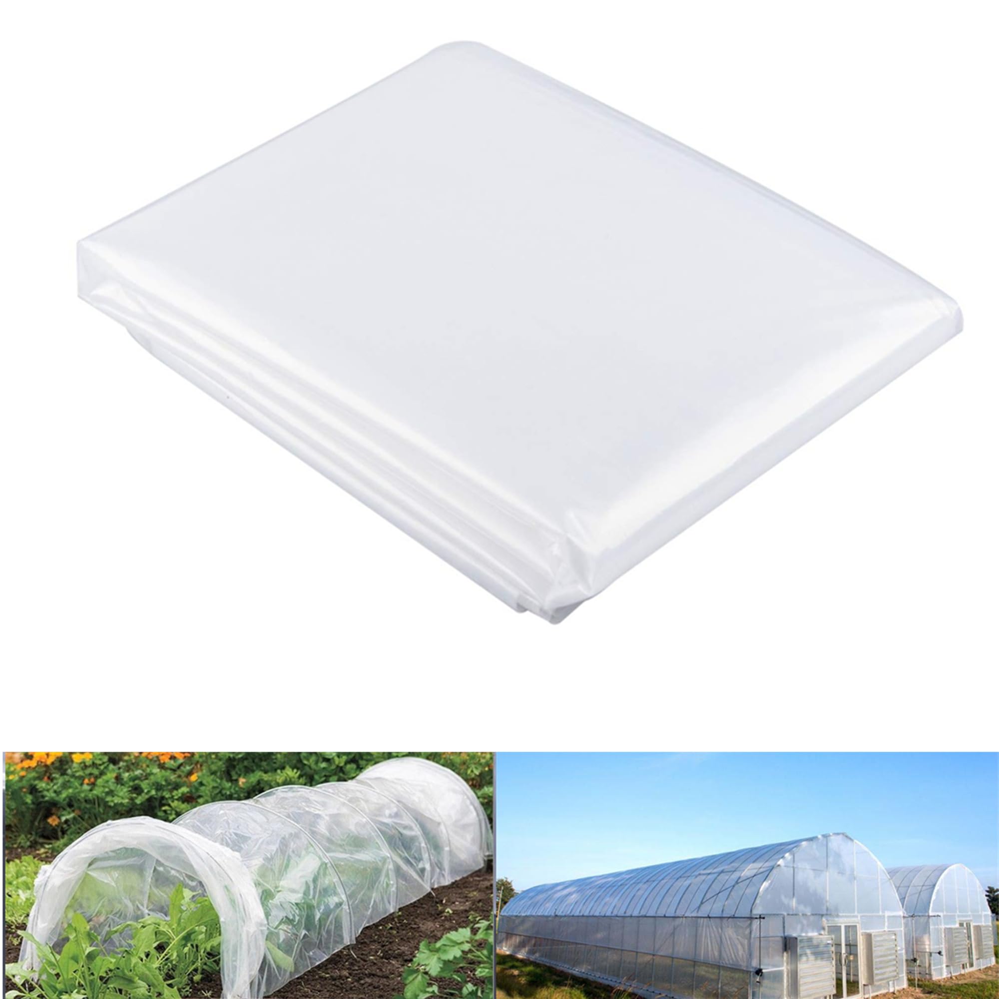 Trlyane Extra Thick Plastic Sheets 2M x 10M - Large Heavy Duty Polythene Sheeting | Waterproof Windproof Garden Grow Polytunnel Cover | Greenhouse Cover for Outdoor Plants, Farms