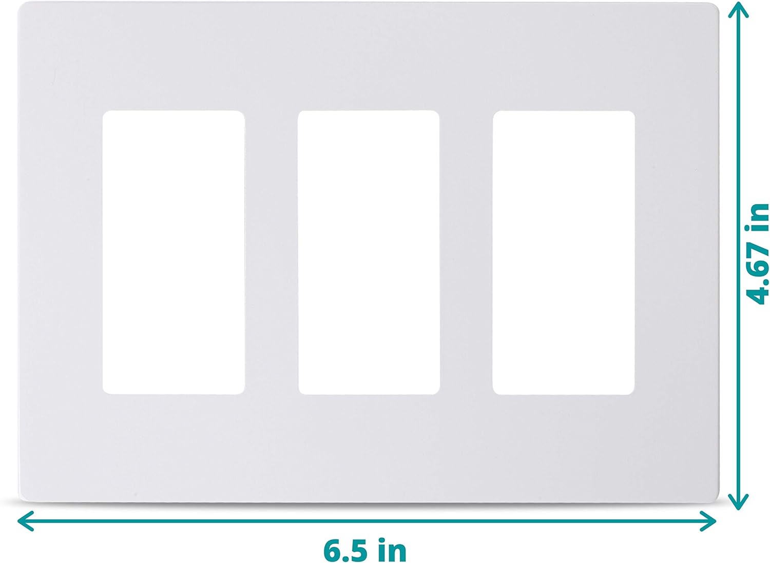 Bates- Screwless Decorator Wall Plates, Three Gang Switch Plate Covers, 3 Pack, Screwless Wall Plates 3 Gang, White Switch Plate Covers, Switch Cover Plate, Wall Switch Cover, Electrical Outlet Cover - - 