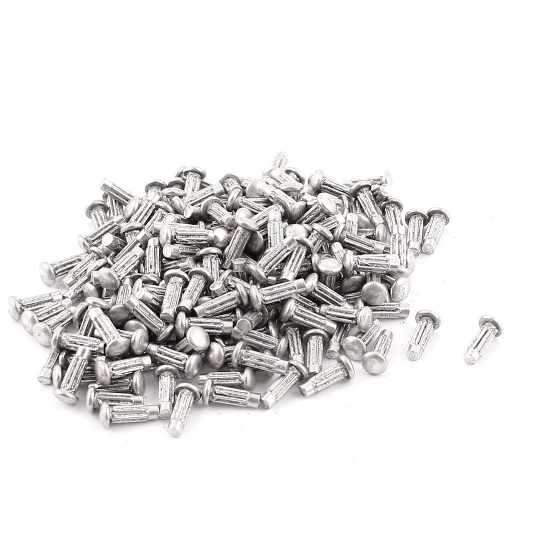 Sourcingmap 200 Pcs 5/64" x 1/4" Aluminium Round Head Solid Rivets Knurled Shanks