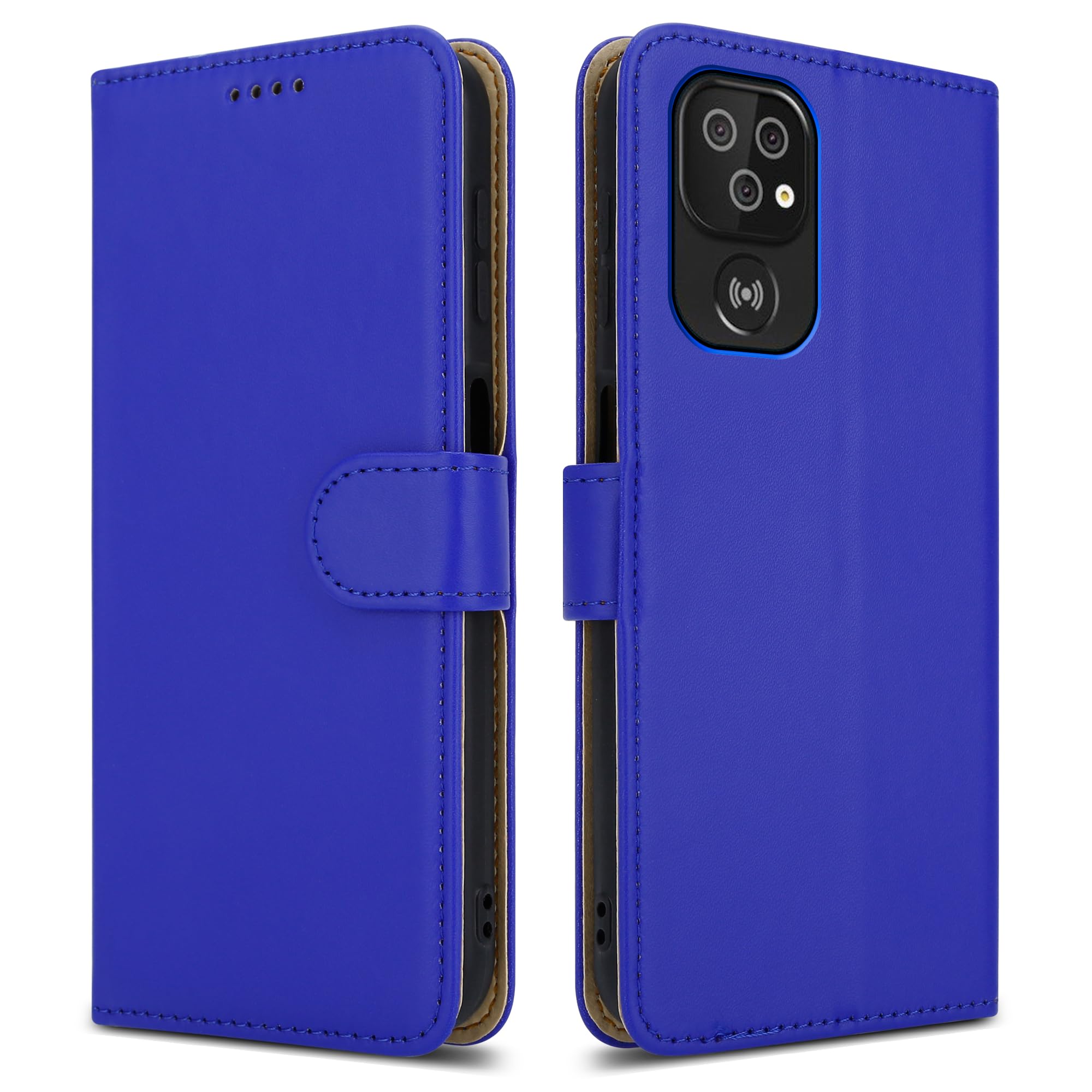 PIXFAB For Doro 8200 Leather Phone Case, Magnetic Closure Full Protection Book Folio Design, Wallet Case Cover [Card Slots] and [Kickstand] For Doro 8200 - Blue