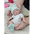 MYREBABY 7 Inch Reborn Baby Doll,Silicone Doll Girl Cindy, Mini Realistic Newborn Baby Dolls Silicone Full Body with Feeding Accessories&Gift Box