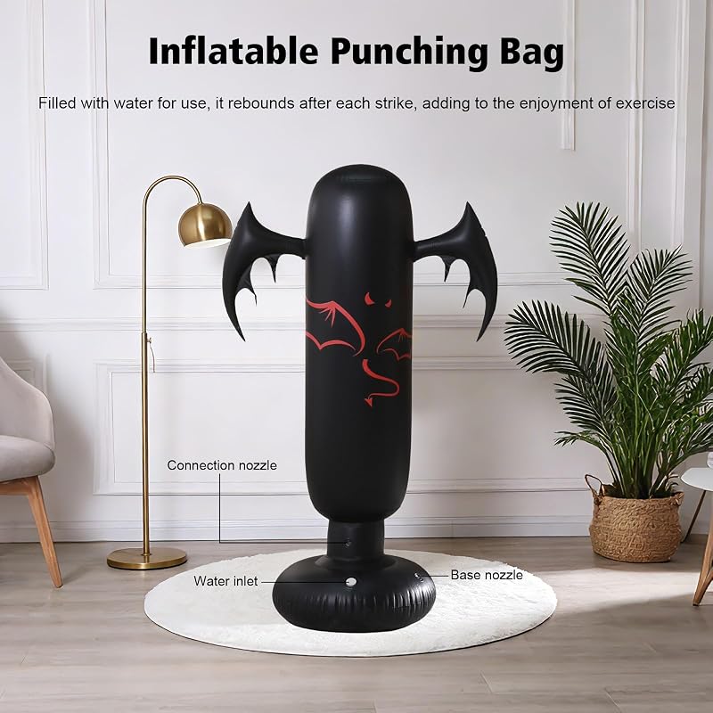 Saco Boxeo Niños 160cm con Guantes Y Bomba,6-12 Años,Base 65cm para Agua/Arena,Rebota, PVC Durable,Saco De Boxeo De Pie para Fitness,Entrenamiento Y Alivio De Estrés para Niños Y Niñas