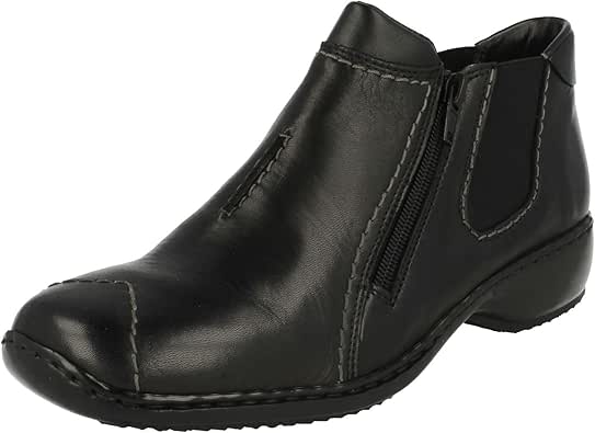 Amazon.com | Rieker Ladies Warmlined Ankle Boots L3852-00 - Black Leather - UK Size 7.5 - EU 