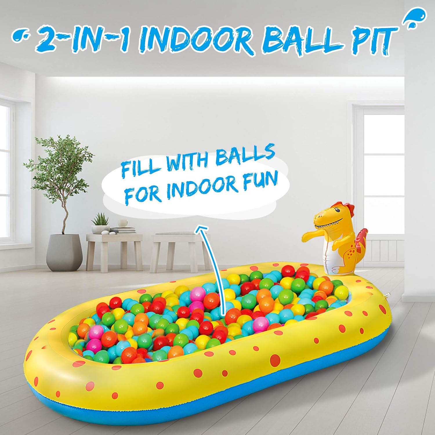 Inflatable Sprinkler Swimming Pool, Blow Up Kiddie Water Pool with Splash, Portable Cute Dinosaur Design Babies Toy Pool, Kid Lounge Water Park, for Toddler, Backyard, Outdoor, Garden, Summer Gift: Toys & Games