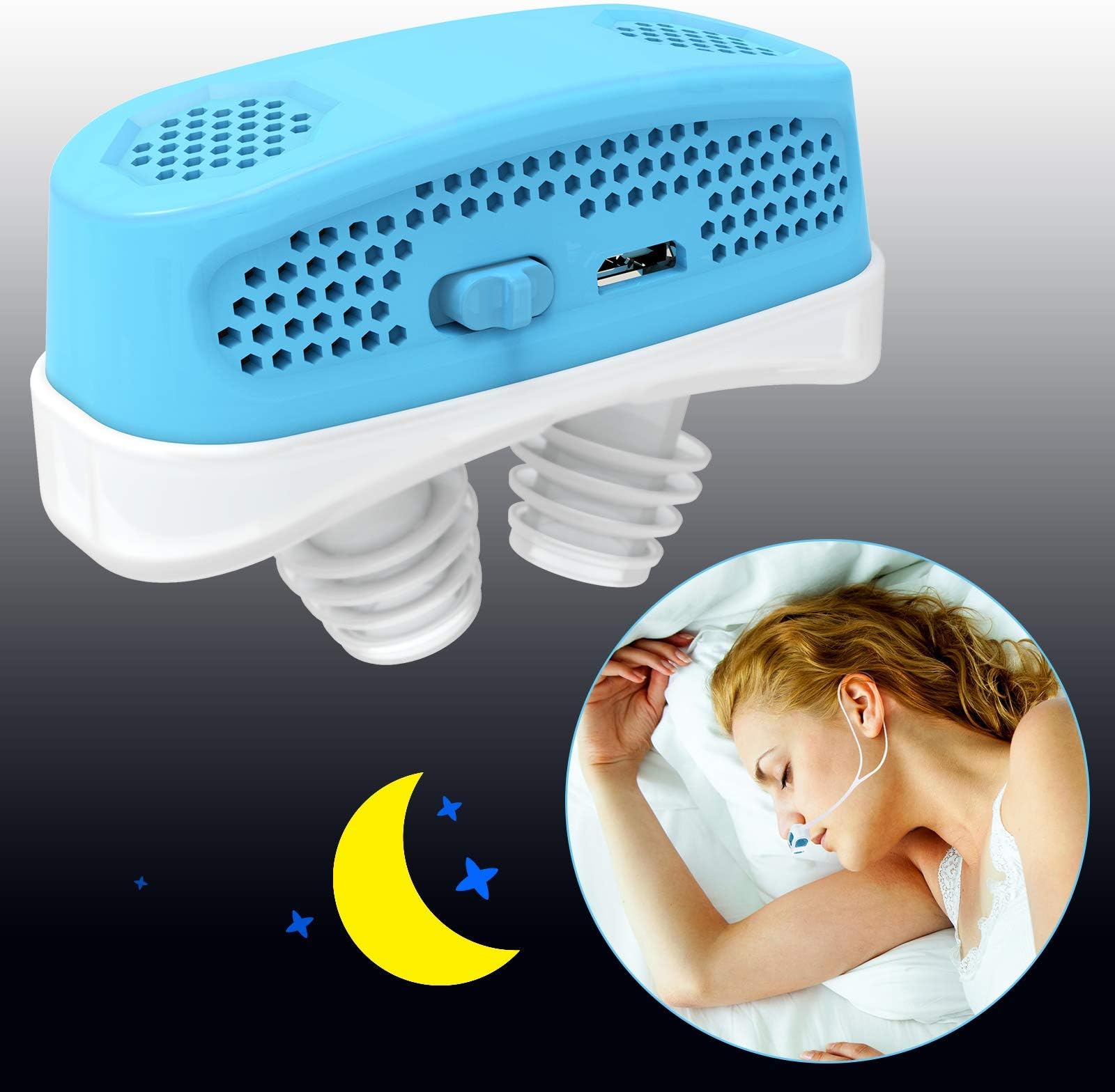 3 in 1 Anti Snoring Devices,2021 Automatic Snore Stopper & Air Purifier Filter,Nasal Dilator Nose Vents Plugs (Navy Blue)