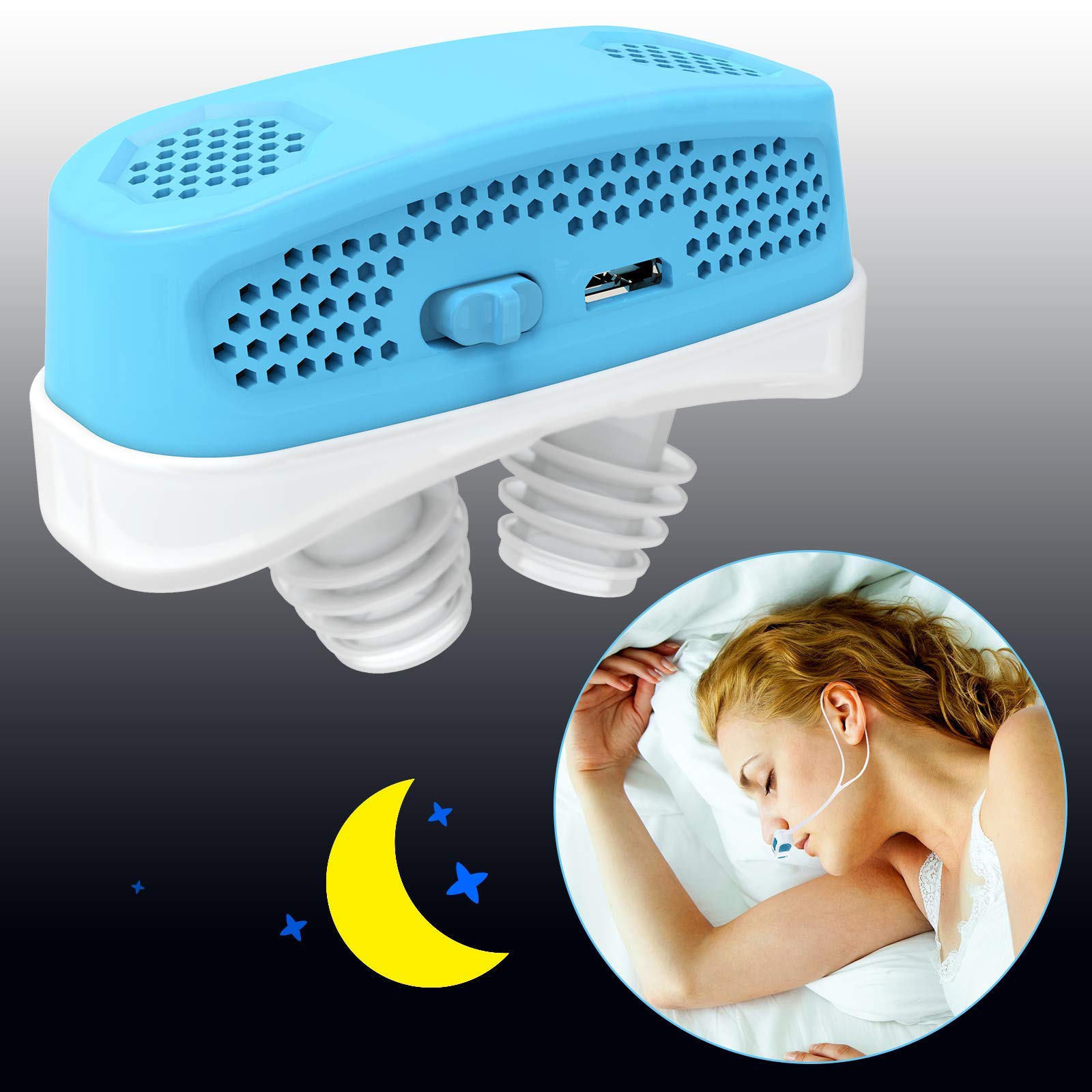 3 in 1 Anti Snoring Devices,2021 Automatic Snore Stopper & Air Purifier Filter,Nasal Dilator Nose Vents Plugs (Navy Blue)