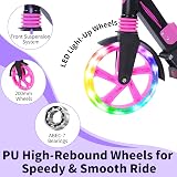 BELEEV Kids Scooter 6+ LED Light Up Stem & Deck 2 Wheel Foldable 220 lb view 3