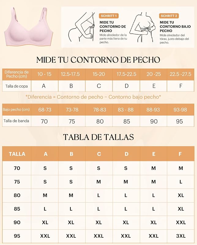 Invisible Sujetador Mujer Diario Seamless Sujetador Soft Sujetador Yoga Rosa M