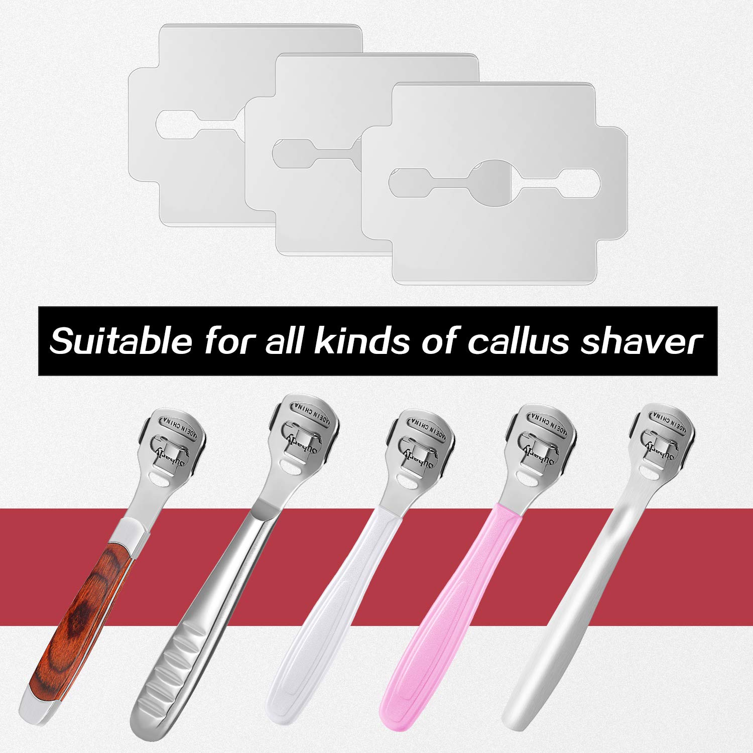 200 Pieces Callus Shaver Replacement Blades Corn Plane Blades Stainless Steel Blades for Removing Callus Foot Care and Pedicure Tools : Beauty