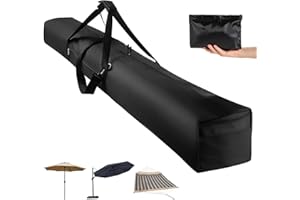 GRABADO Patio Umbrella Storage Bag,Upgraded 900D Large Beach Umbrella Bag with Padded Carry Strap and Double Open Waterproof Zipper,Universal Pool Umbrella Sleeve for Blissun, Sunshine, Tempera Sun Umbrella