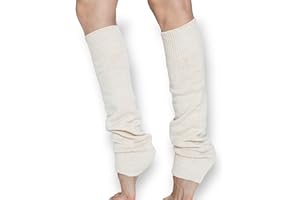NITESHEYS Lambswool Winter Leg Warmers For Women Natural Wool Footless Thick Long Socks