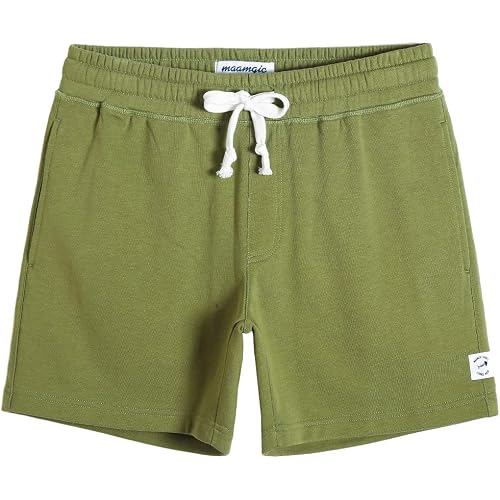 MaaMgic Mens Athletic Gym Shorts 5.5" Elastic Waist Casual Pajama Pocket Jogger Men Workout Short Pants