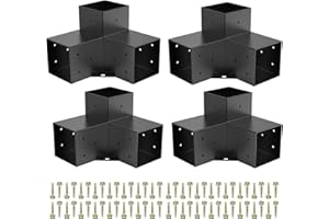 Woodworks Pergola pergola Brackets 3-Way Right Angle Corner Bracket DIY Elevated Wood Stand 4PACK with Screws for 4x4 (Actual