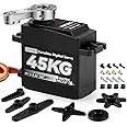 45KG Coreless Servo Motor High Torque Steering: Smraza 8.4V Waterproof Servo Digital Stainless Steel Gear Servo for RC 1/10 1/8 1/12 Scale Car Truck Crawler/Robot/Boat with 25T Servo Horn（180°）