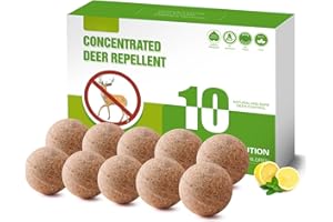Homsor Deer Repellent 10 Pack Peppermint Oil Deer Scram Deer Stopper Balls Natural Deer Off Deer Deterrent for Outdoor Garden Yard Lawn to Keep Rabbit Deer Away from Plants