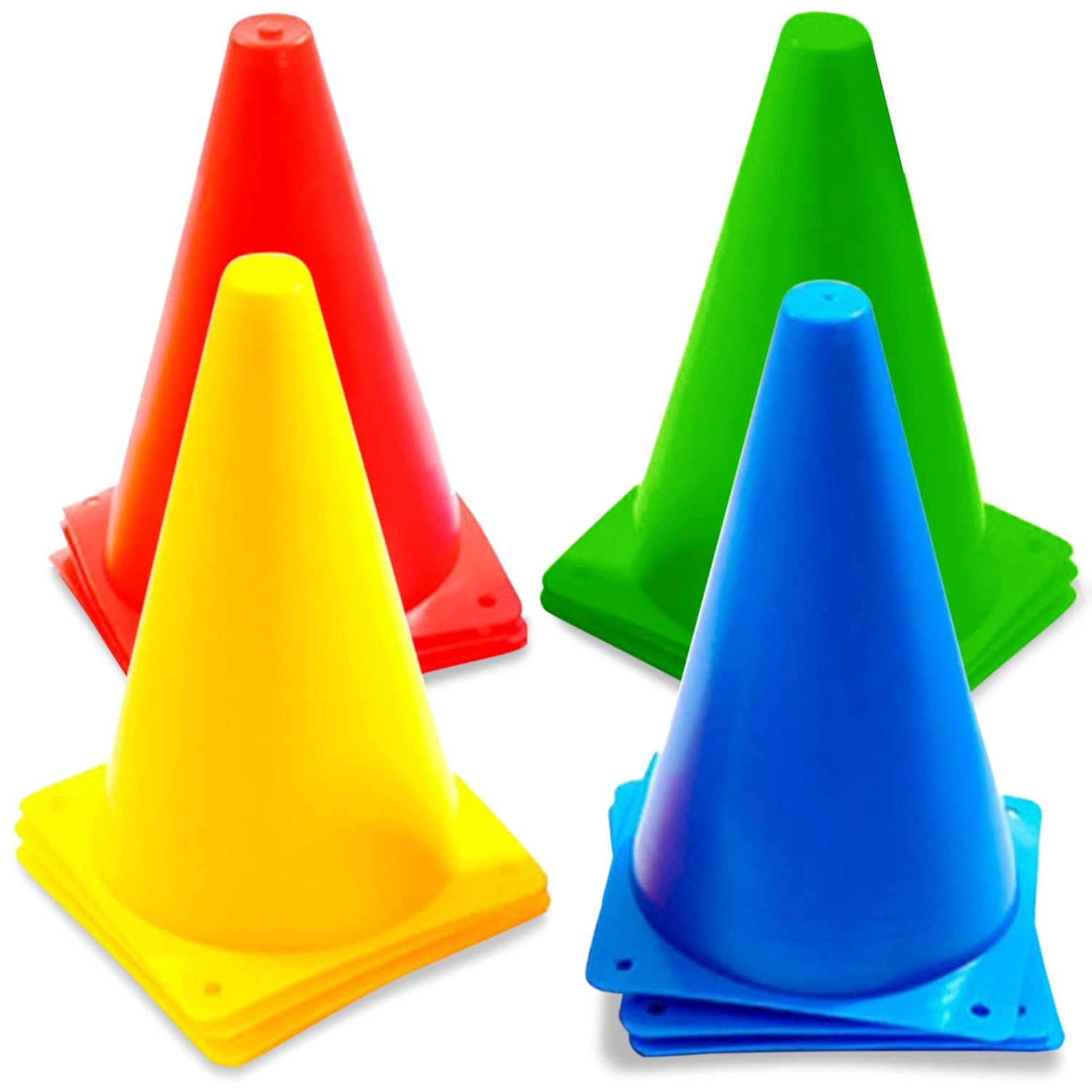 12x Plastic Sports Marker Cones Agility Football Pitch Training Fitness