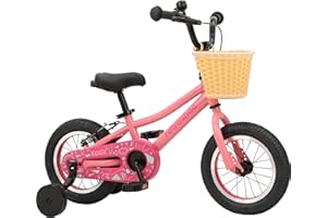 Retrospec Koda 12-Inch Kids First Pedal Bike with Training Wheels & Safety Bell - Lightweight Aluminum Frame, Adjustable Seat
