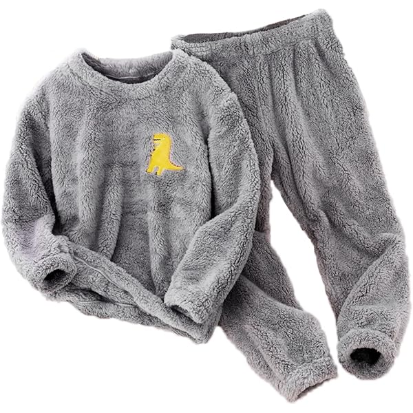 Pyjama Enfant Pelucheux Polaire - Ensemble Manches Longues Chaud Pour Garçon/fille - Vêtement De Maison Printemps/automne
