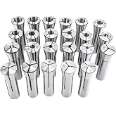 8milelake 23pcs Precision R8 Collets Set 1/16-3/4" R8 Collet for Bridgeport | Precision ground to close tolerance,Made of highest grade steel,Packaged in individual plastic containers