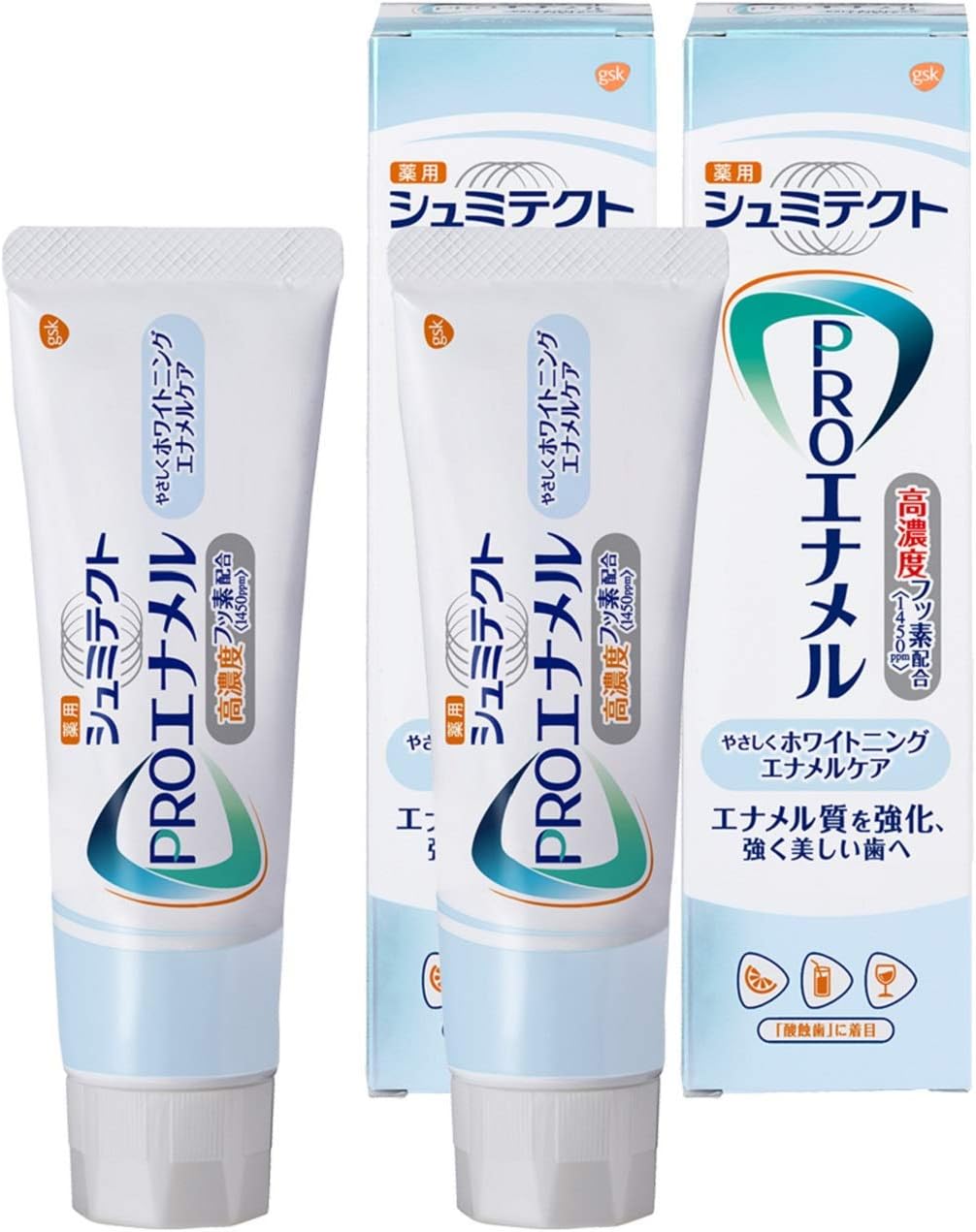 Amazon シュミテクト Proエナメル やさしくホワイトニング エナメルケア 歯磨き粉 高濃度フッ素配合 1450ppm 医薬部外品 2本 シュミテクト ビューティー 通販