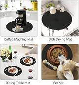 Homcomodar Round Placemats and Coasters Set of 6 Black Braided Woven view 7