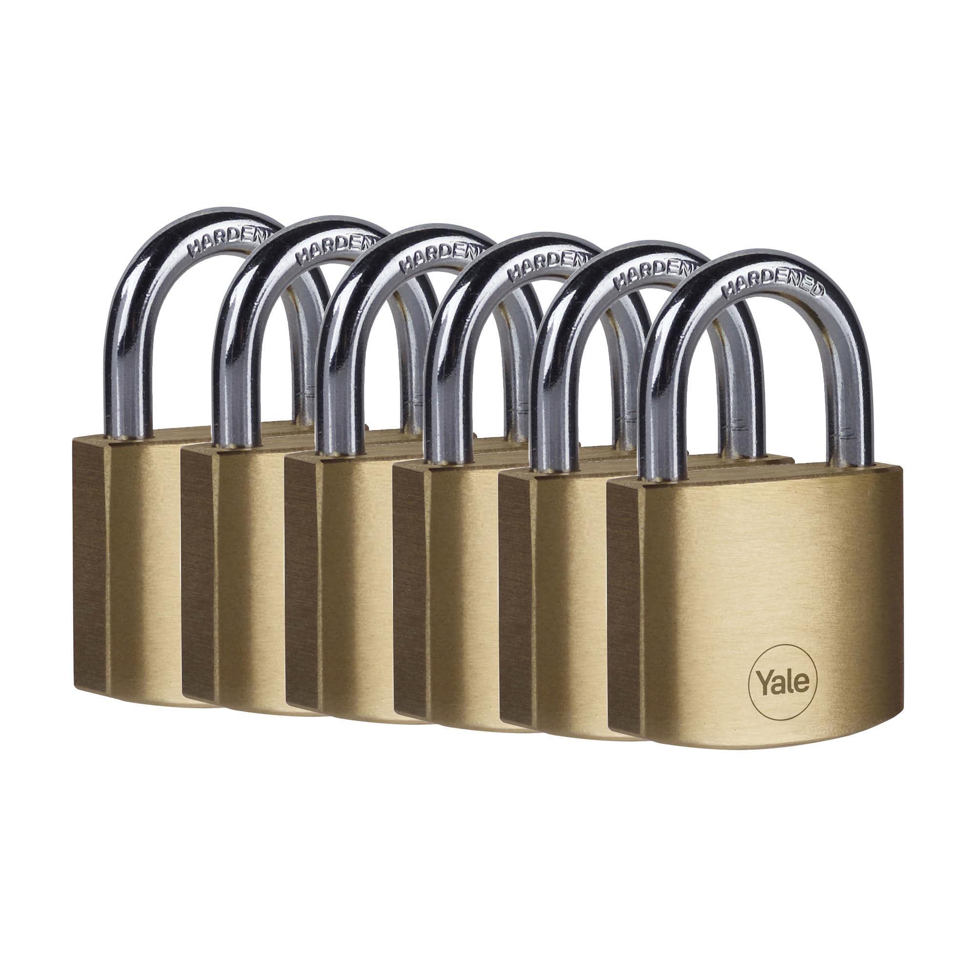 Yale - Y110B/40/122/6 Standard Security 40mm Brass Padlock Set of 6 — image 1