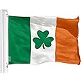 G128 Ireland Irish Shamrock Flag | 3x5 Ft | LiteWeave Pro Series Printed 150D Polyester | Indoor/Outdoor, Vibrant Colors, Brass Grommets, Thicker and More Durable Than 100D 75D Polyester