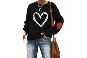 Ykomow Valentines Day Shirts Women Plaid Love Heart Valentines Day Sweatshirts Raglan Tops