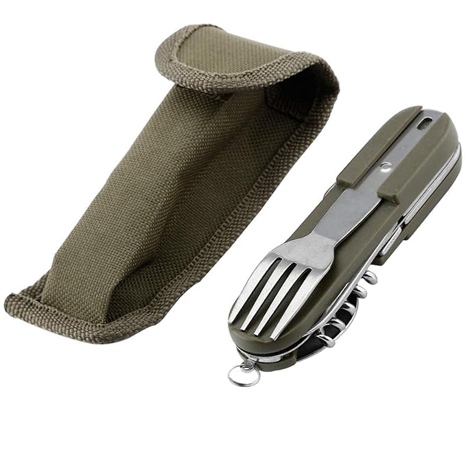 Camping Cutlery Set Travel Cutlery Kit 8 in 1 Stainless Steel
