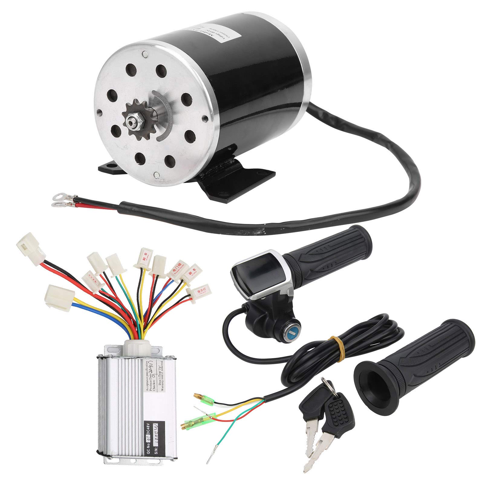 CUEI Electric Brushless DC Motor Kit, 48V 1000W Brushless Motor Kit with Speed Controller & Throttle Grip Kit, 3000RPM High Speed Electric Motor Conversion Kit for Electric Bicycle, Electric Scooter