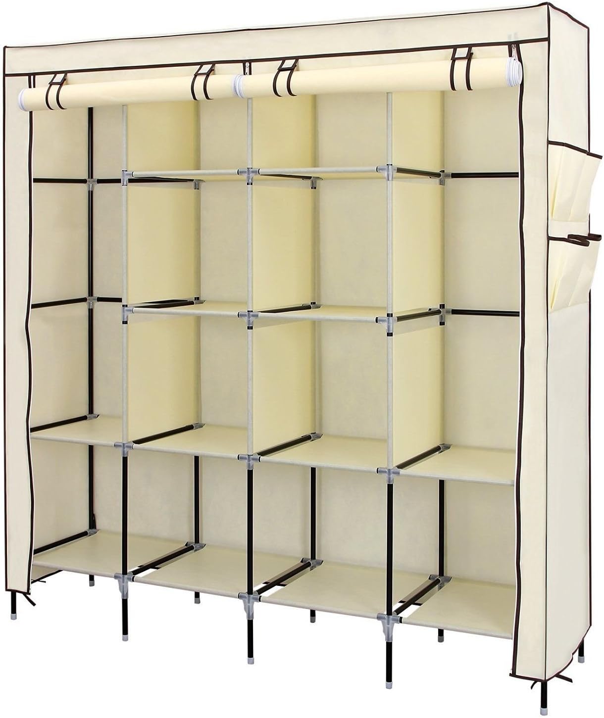 G4RCE Armario de Ropa Portable Armario Rack 12 estantes de